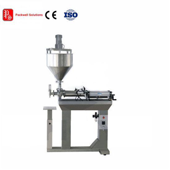 Table type paste filler with mixing hopper
